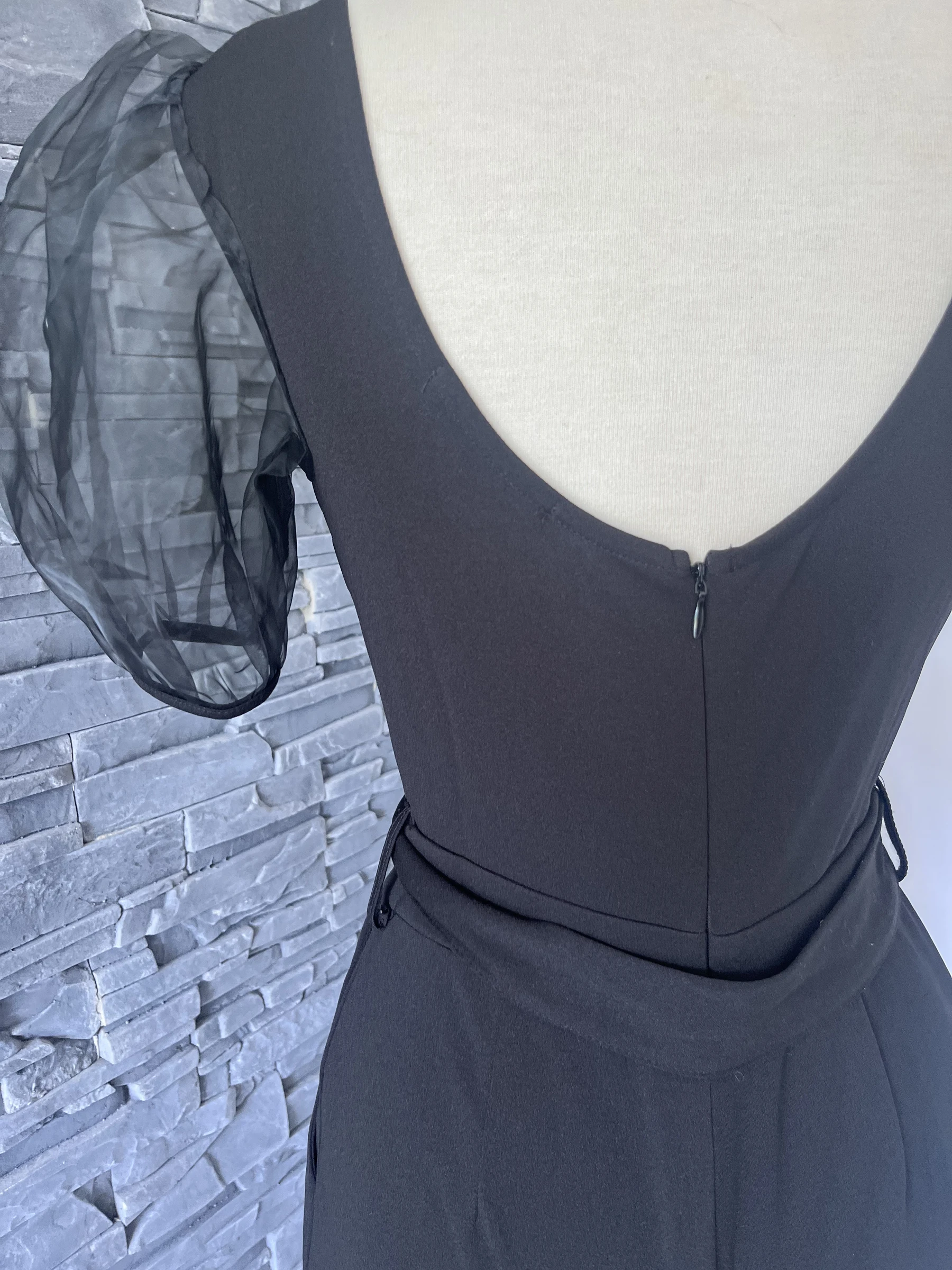 Combishort cache cache negro mangas gasa - Talla 36 - elegante & tendencia – photo 5